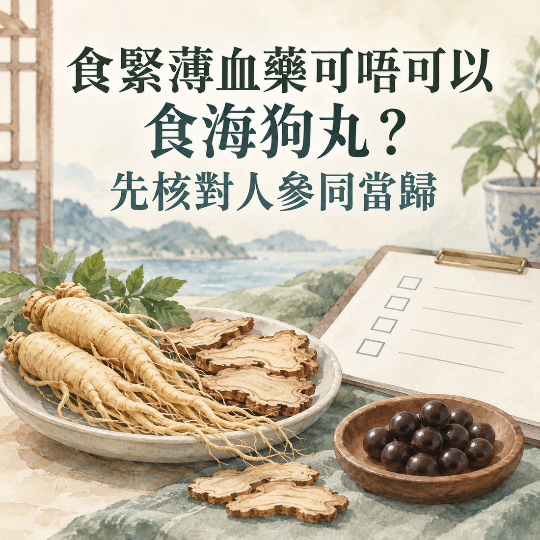 食緊薄血藥可唔可以食海狗丸？先核對人參同當歸