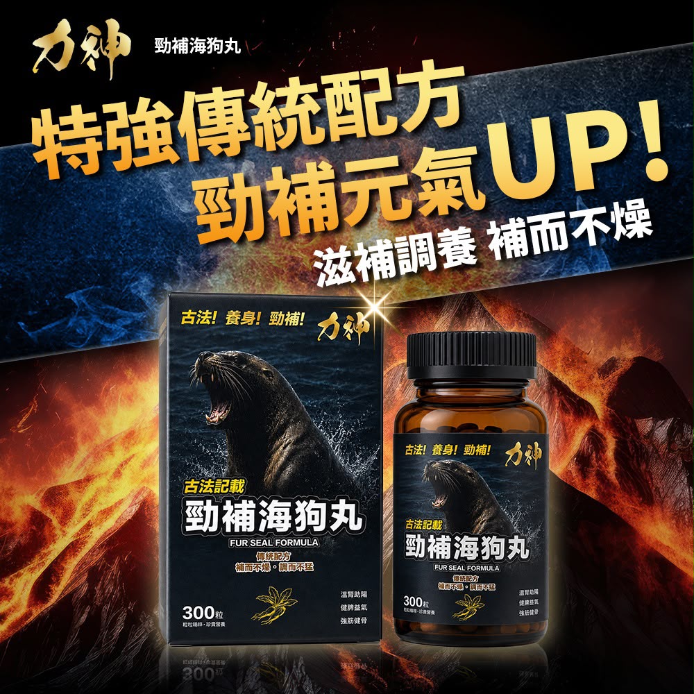 力神勁補海狗丸 300粒｜香港海狗丸推薦 溫補腎陽 補氣養血 強筋健骨