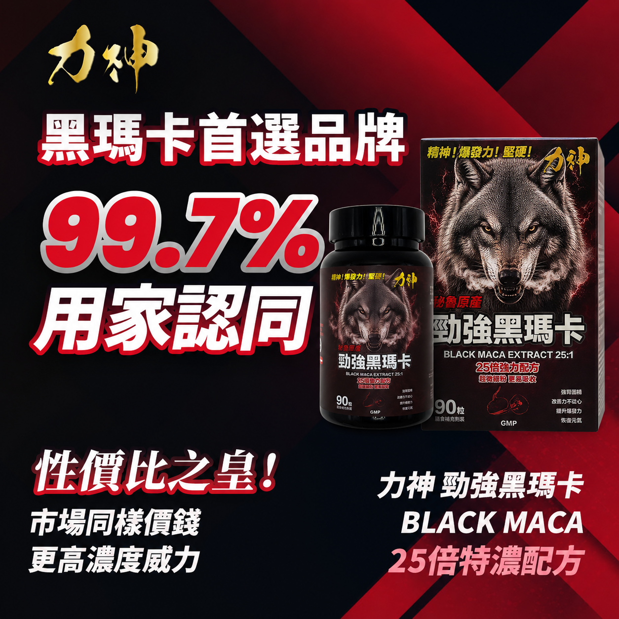 力神勁強秘魯黑瑪卡 25:1 濃縮｜新手溫和入門 維持每日活力 調節生理機能
