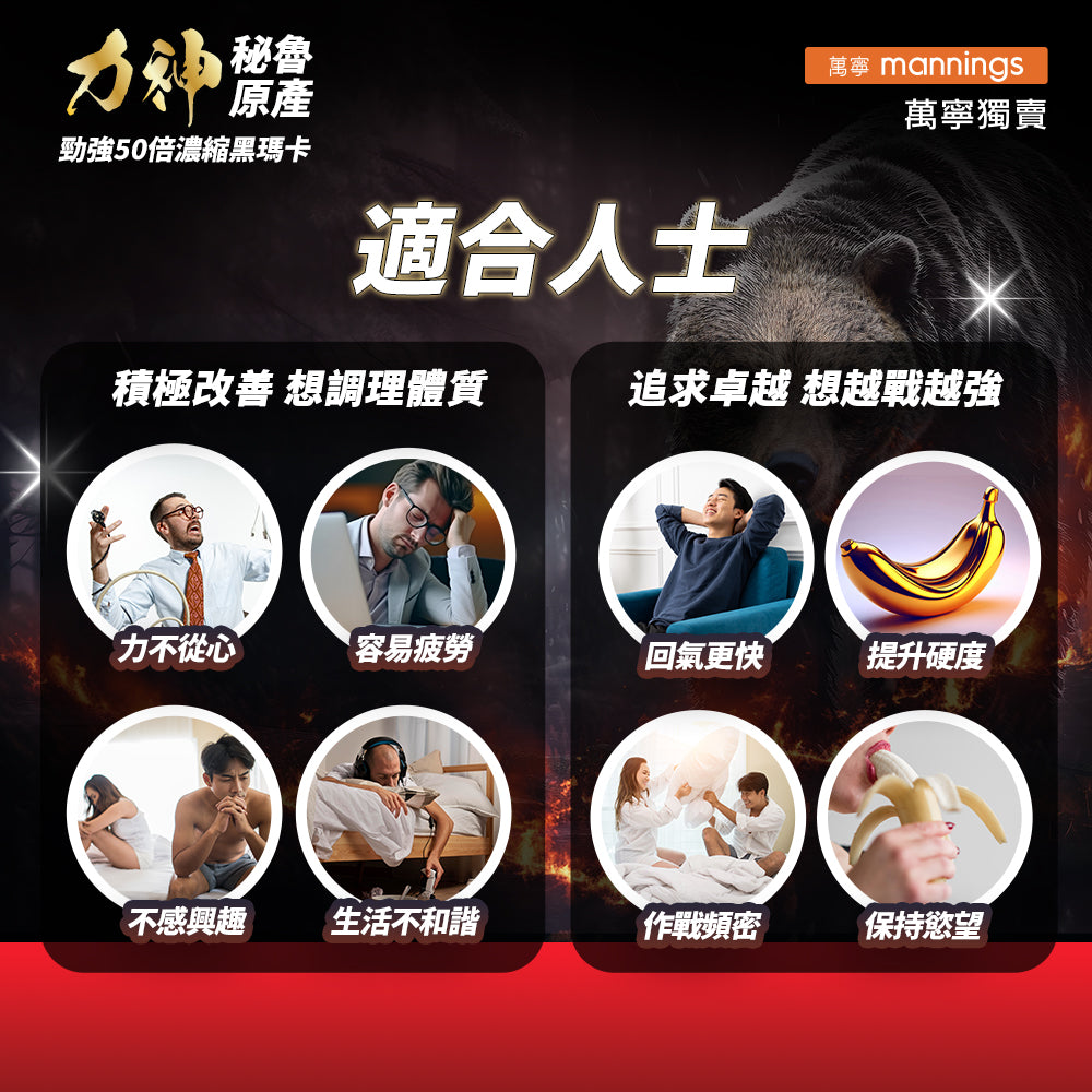 力神 黑熊版 勁強秘魯黑瑪卡（濃縮 50:1配方）